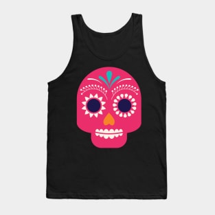 Pink Dia De Los Muertos Skull Tank Top